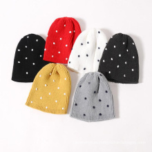 Los niños de los cabritos del otoño del invierno abrigaron el sombrero trenzado gorrita tejida DOT Gorras (HW628)